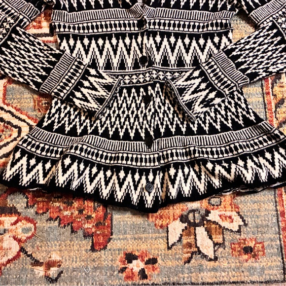 Ralph Lauren LRL Fair Isle Knit Peplum Hem Lambswool Cardigan Jacket Size S - Picture 5 of 7